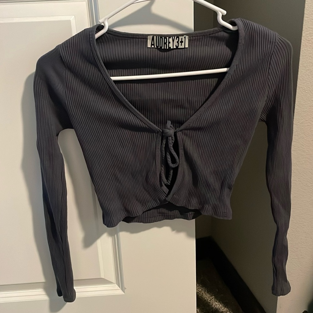 Grey sweater top